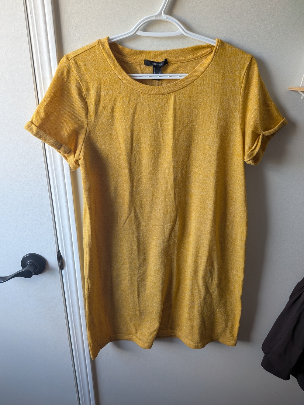 Forever 21 Mustard Yellow Mini T-Shirt Dress/Tunic Top
